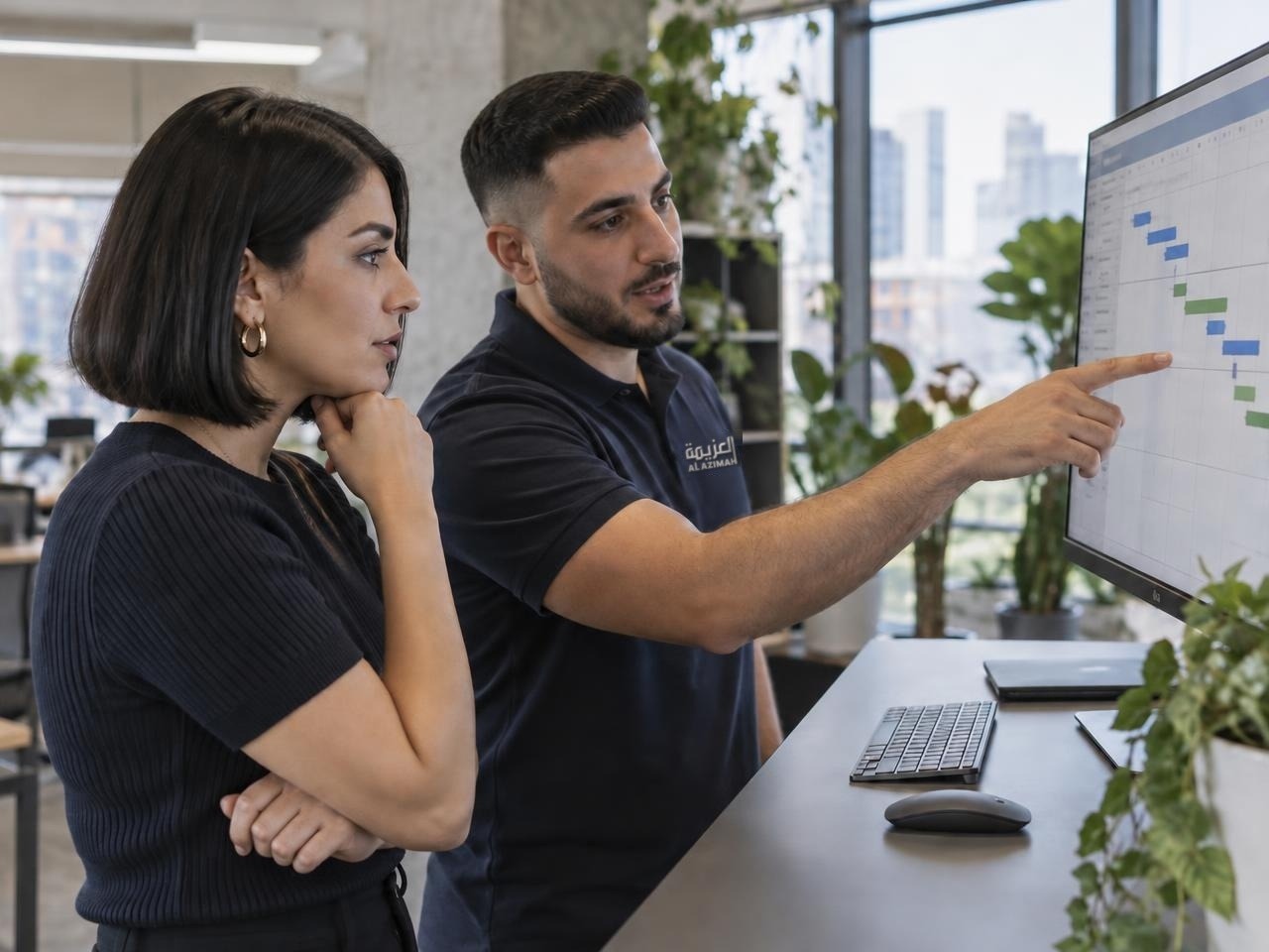 Project team reviewing a delivery schedule